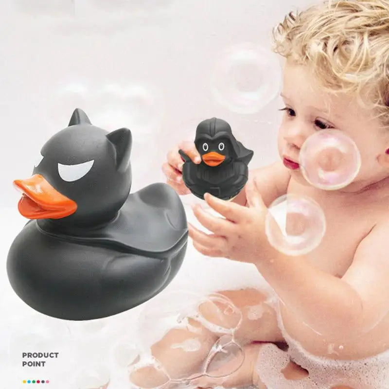 New Halloween Cute Black Rubber Duck Assorted Duck Bath Toys Kids Shower Bath Toy Gifts Baby Birthday Party Gifts Decorations
