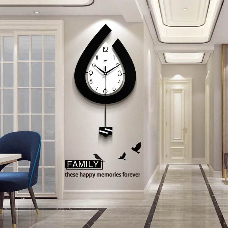 Wall Clock for Living Room, Creative Fashion, Modern Simple Home Swing Clock
