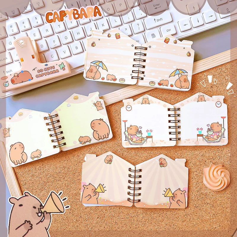 kawaii Stationery office supplies Portable mini notebook cute capybara journal Diary school notebooks for kid Notepads for notes