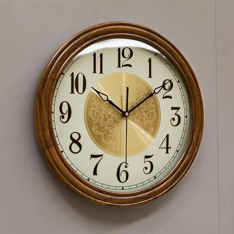 Solid Wood Wall Clock Modern Living Room Large Clock  Aesthetic Watch Silent Creative Home Decoration Accessories Interior