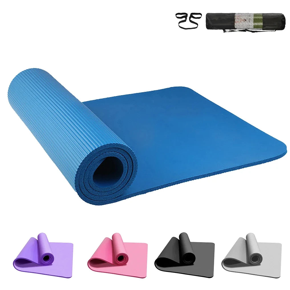 Yoga Mat Pilates Fitness Mat NBR Non Slip Yoga Cushion Travel Fitness Exercise Pad for Women Home Gym Floor Workout Gym Exercise