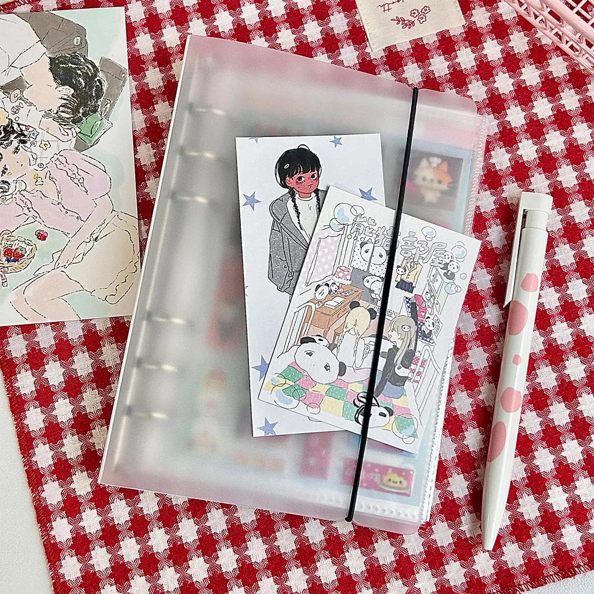 A6 PPBinder Cover Transparent  6-Ring Tie Closure for Ring-Bound Planner Pages Loose Leaf Binder Cover