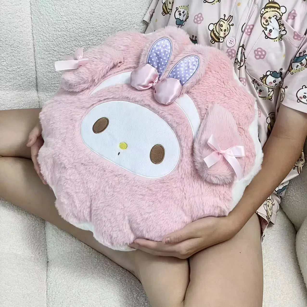 Sanrio Thickened My Melody Throw Pillow Stuffed My Sweet Piano Sofa Bed Back Cushion Seat Cushion Home Decor Cuddly Plushies