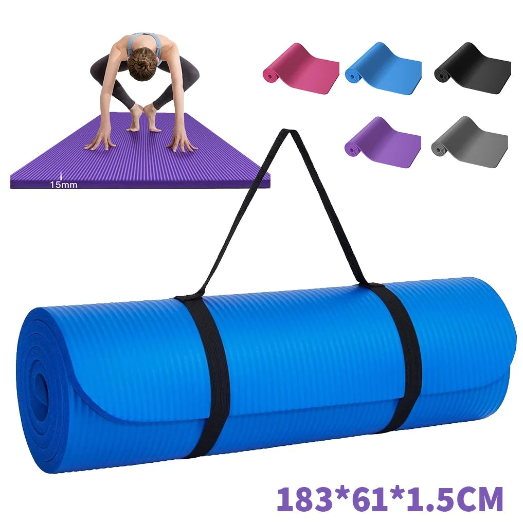 Yoga Mat Pilates Fitness Mat NBR Non Slip Yoga Cushion Travel Fitness Exercise Pad for Women Home Gym Floor Workout Gym Exercise